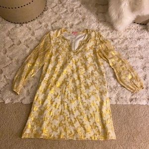 Lilly Pulitzer gold and cream dress